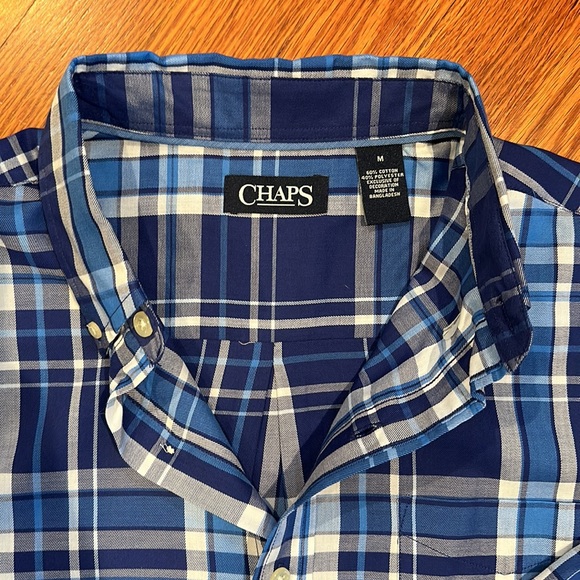 Blue plaid button down - Picture 2 of 4